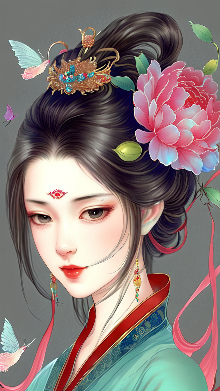 ai二次元绘画# #ai绘画# 妲己的画像,细看,有没狐狸的轮廓?