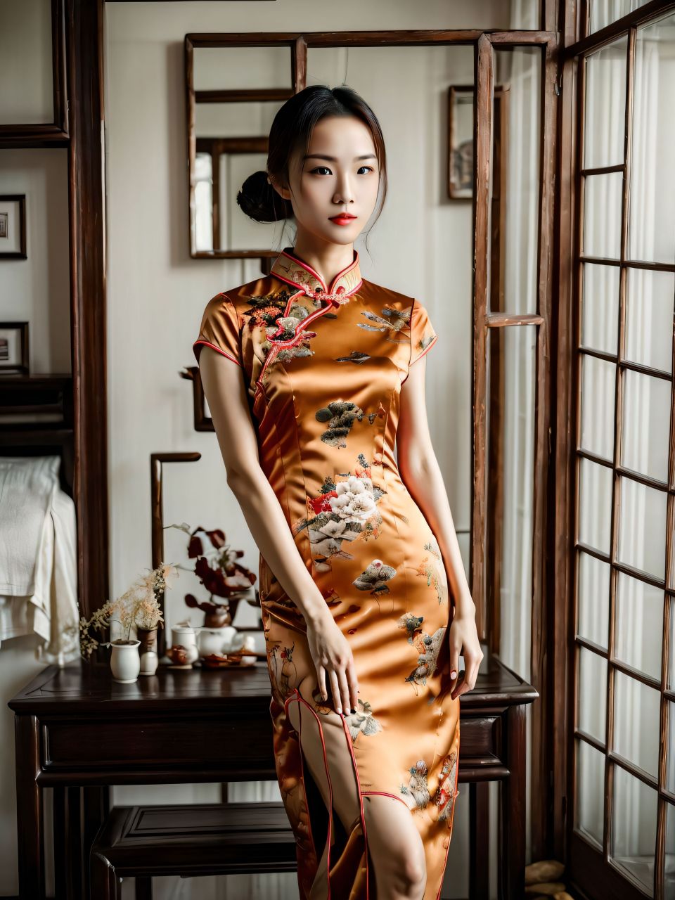 中式国风旗袍穿搭,旗袍是东方女性的骄傲,它是美的象征,是魅力的体现.