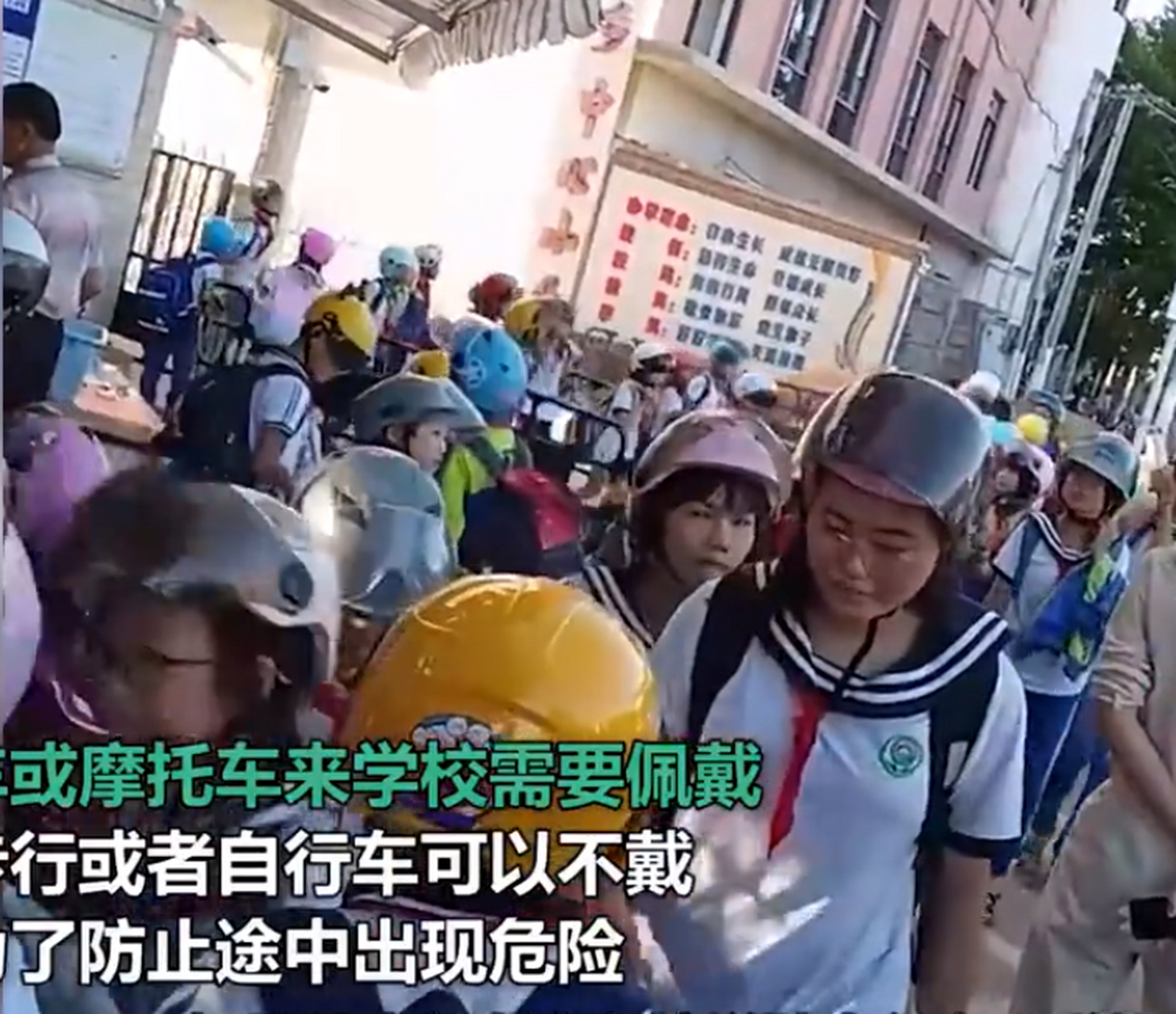 该如何看待广东湛江一小学学生戴头盔上下学事件?