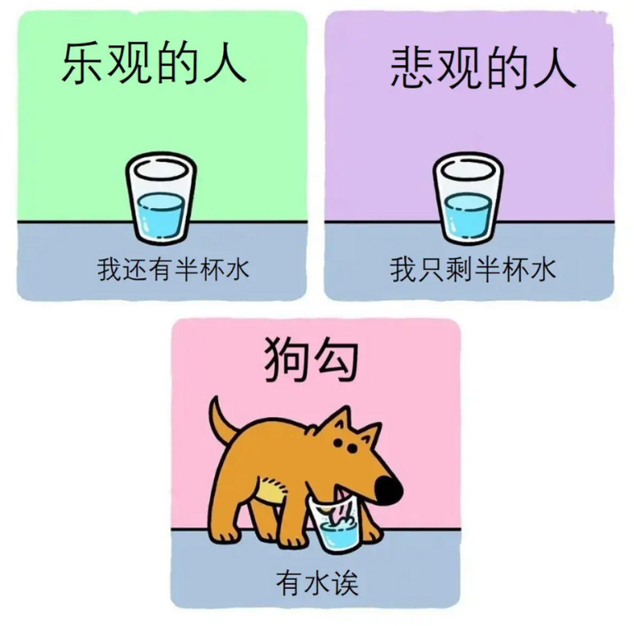 半杯水乐观图片