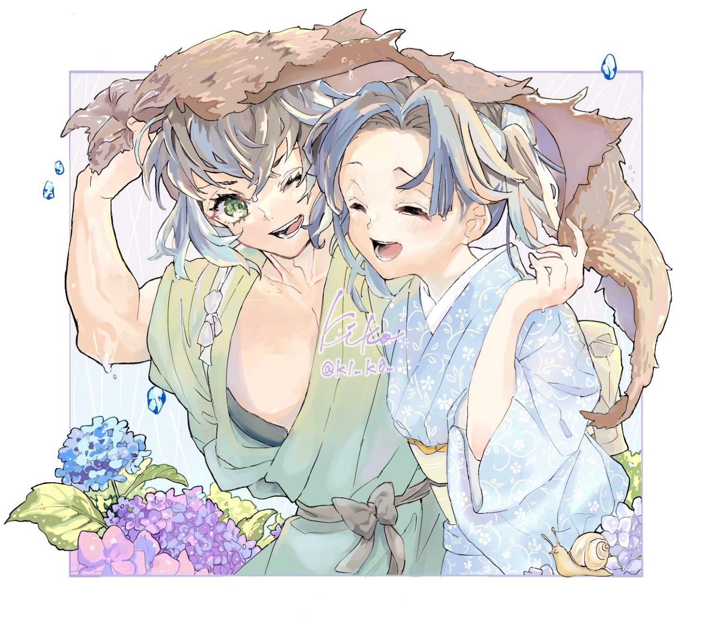 鬼灭之刃# 伊之助和小葵,这对也好甜啊