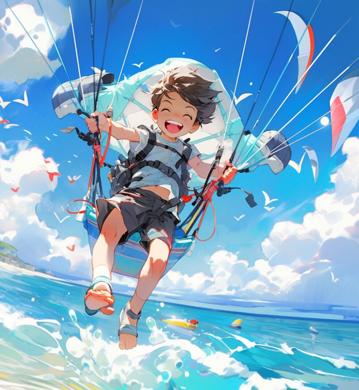 正太 滑翔伞 无人空岛