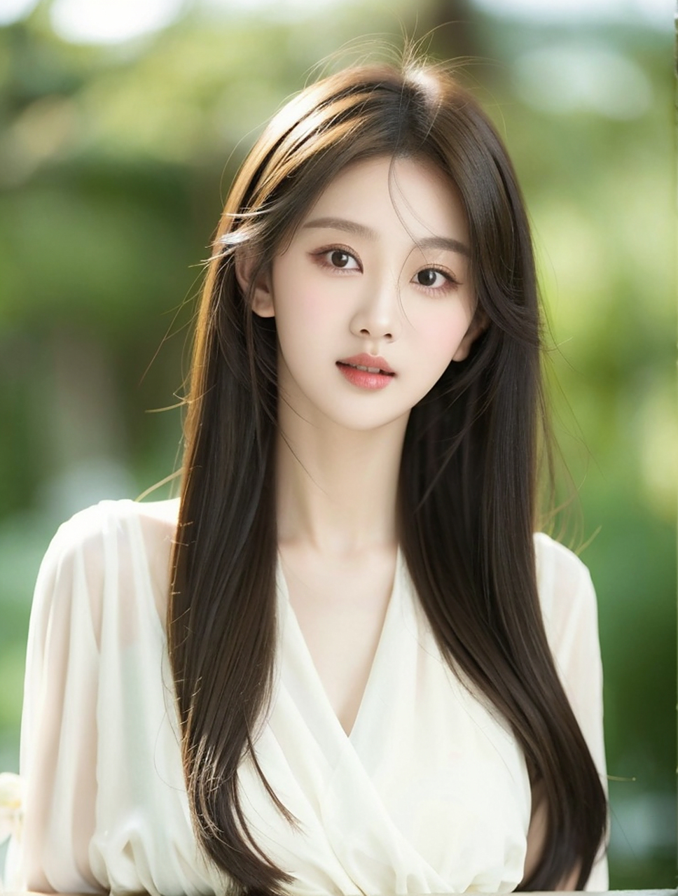 长发气质美女写真艺术照,白净少女高清壁纸#美女# #养眼女神
