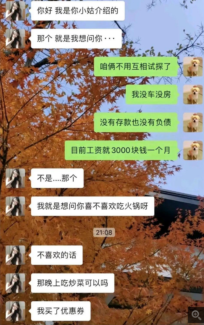 相親不就得這樣,直接兜底…行就試著交往不行就下一位