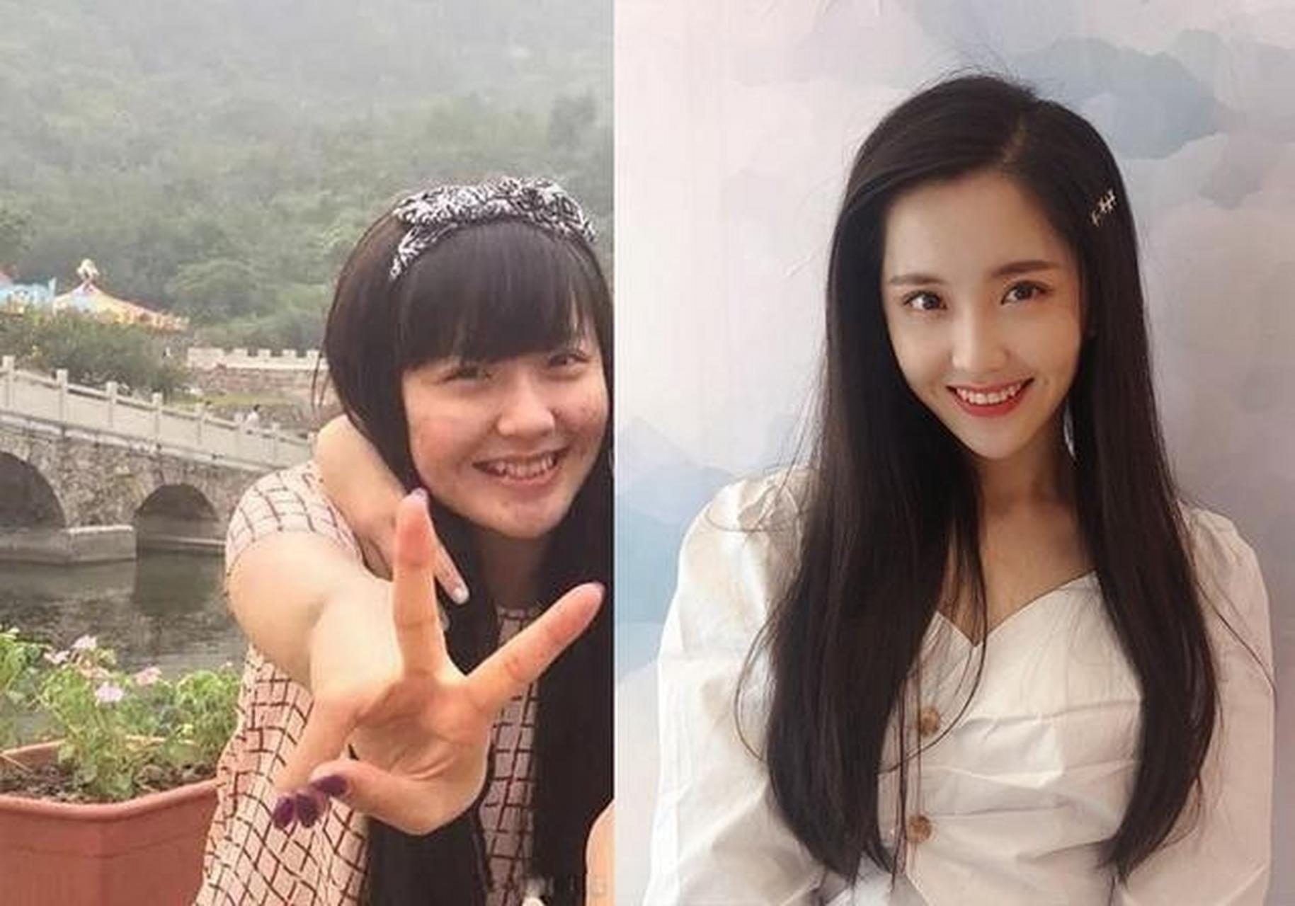 真实女大十八变啊?  有点不敢相信啊!