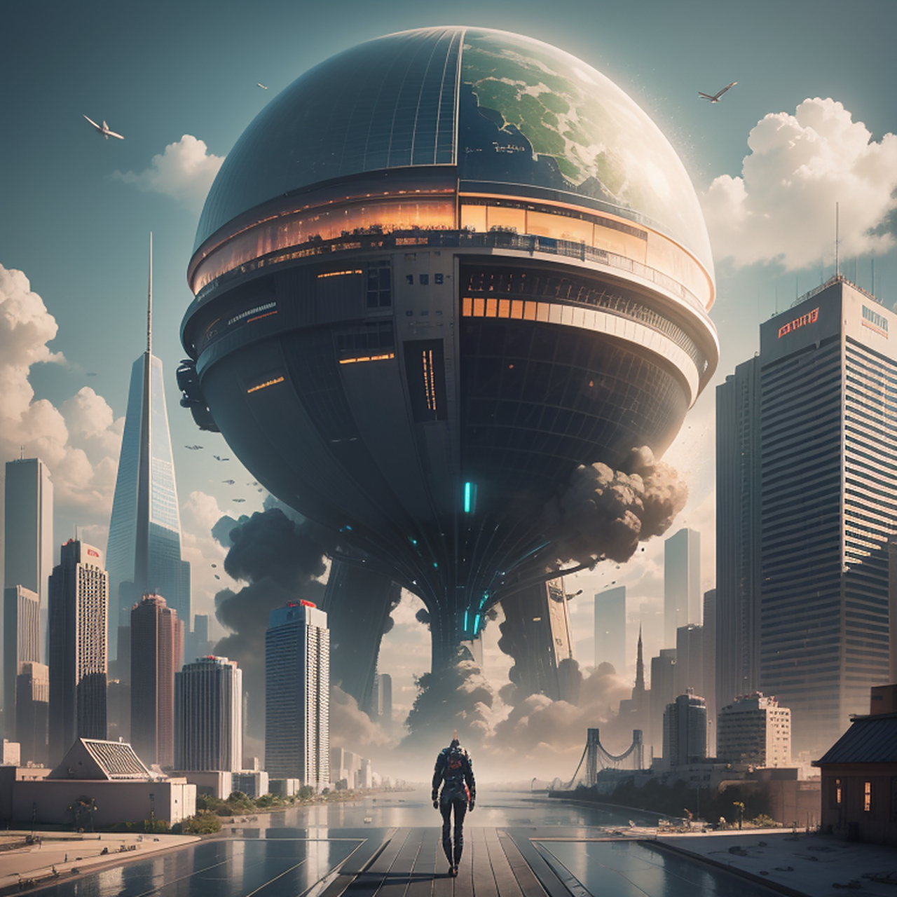 赛博朋克 未来世界 春梦 高层建筑 特大城市 超级构建 未来派城市