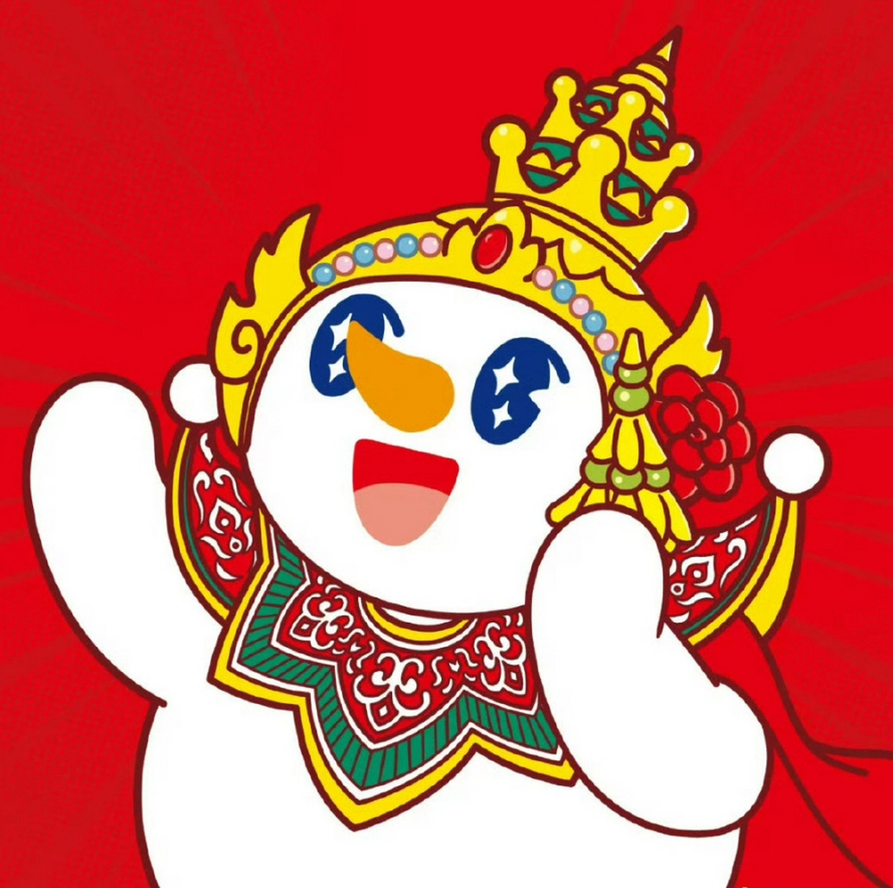 蜜雪冰城# 雪王在泰国连皇冠都变大了,富贵相get.