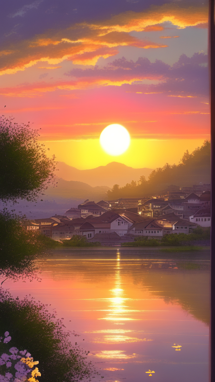 当太阳从东方升起,新的一天开始了,阳光落在小镇上,熠熠生辉.