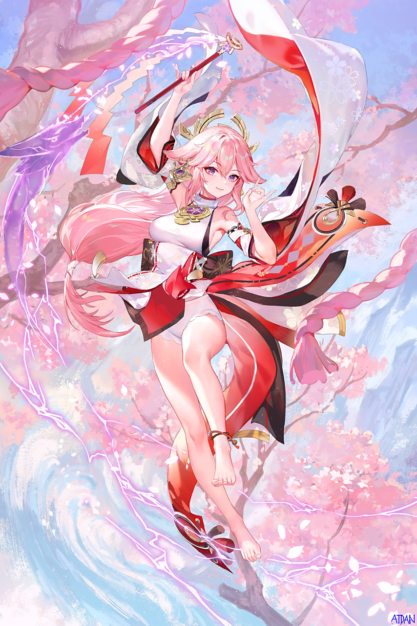 画师:atdan- #原神# 原神美图,偷偷放两张夜兰上去应该没人介意吧.