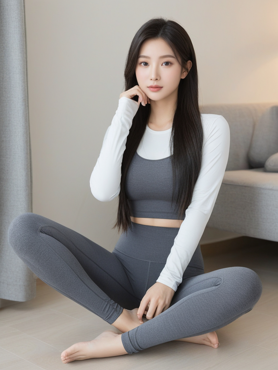 练瑜伽的大美女  我的瑜伽服穿搭