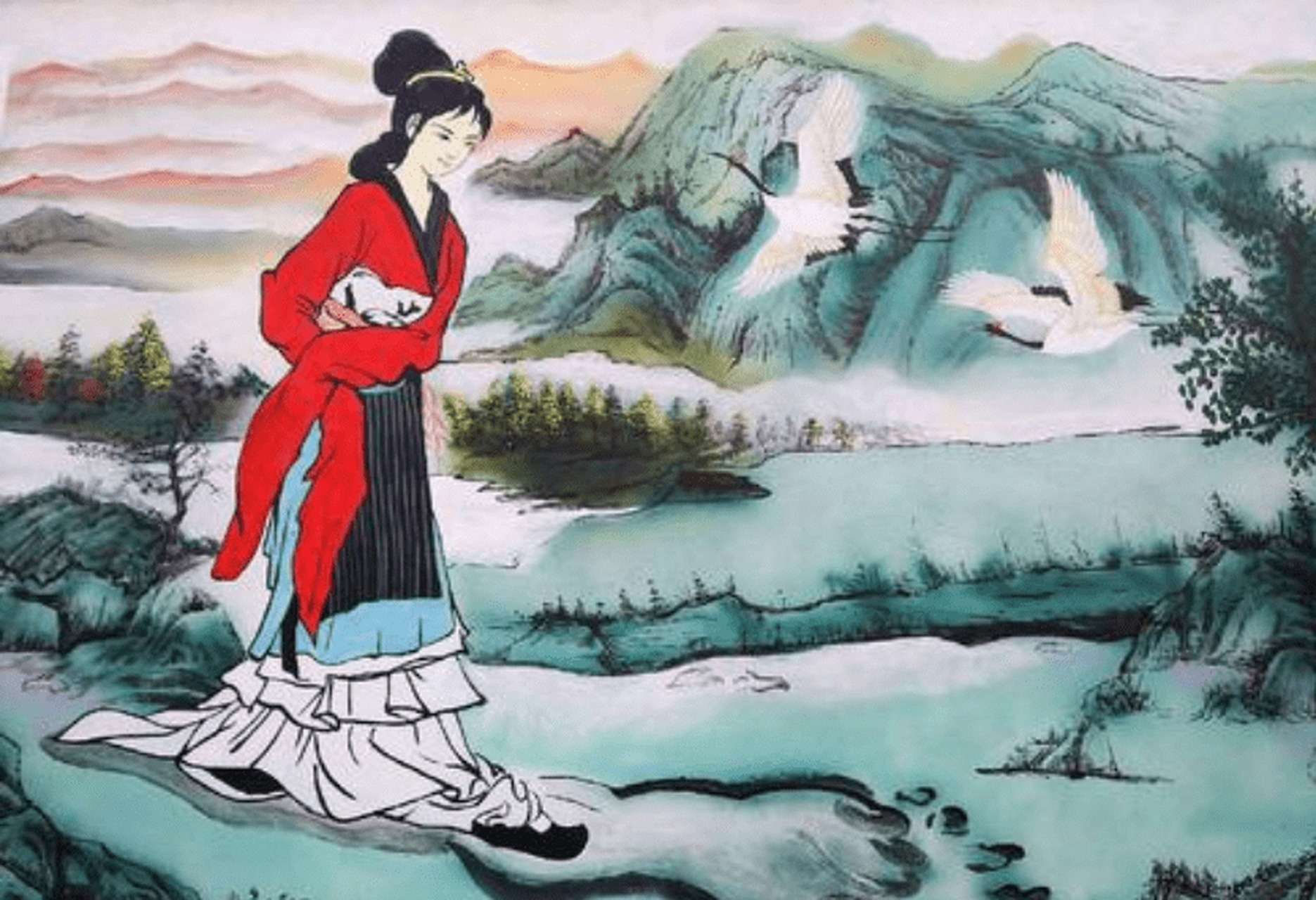 相传在远古时期,帝喾的正妃姜嫄,在野外祭祀时,意外发现地面上有一串