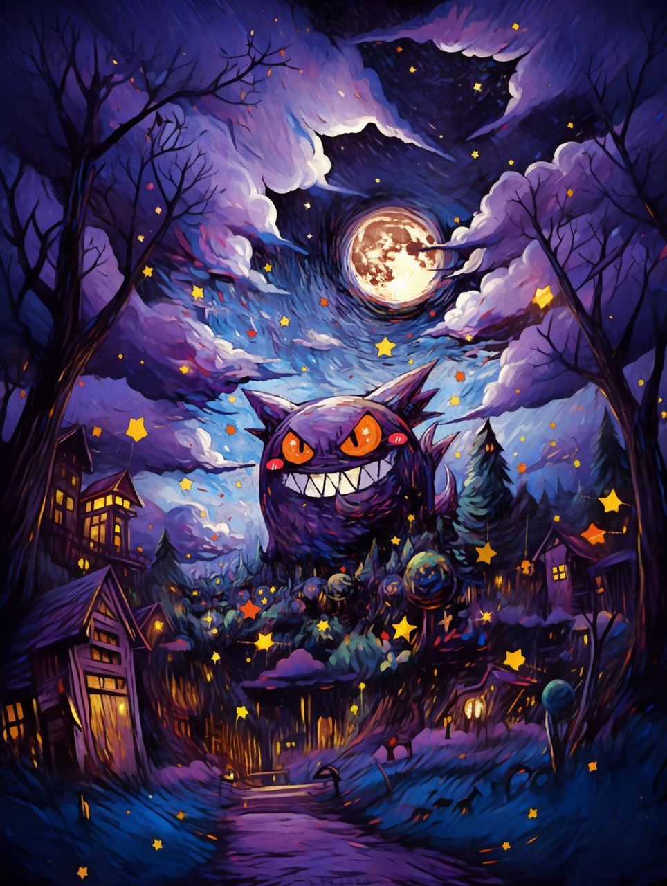 四张耿鬼图,你最喜欢哪一张?  缩远了之前做的耿鬼图.