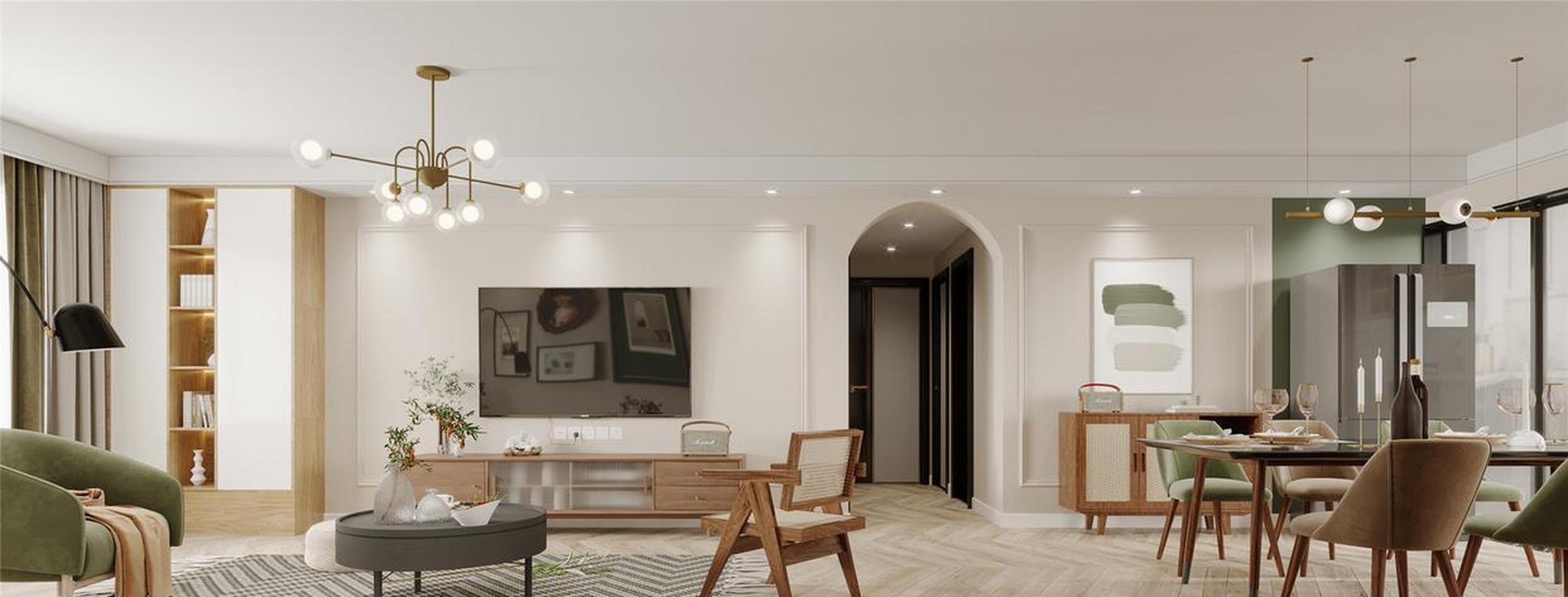 北欧小复古调客厅设计效果图.  你喜欢这样的装修吗?喜欢点个赞吧.