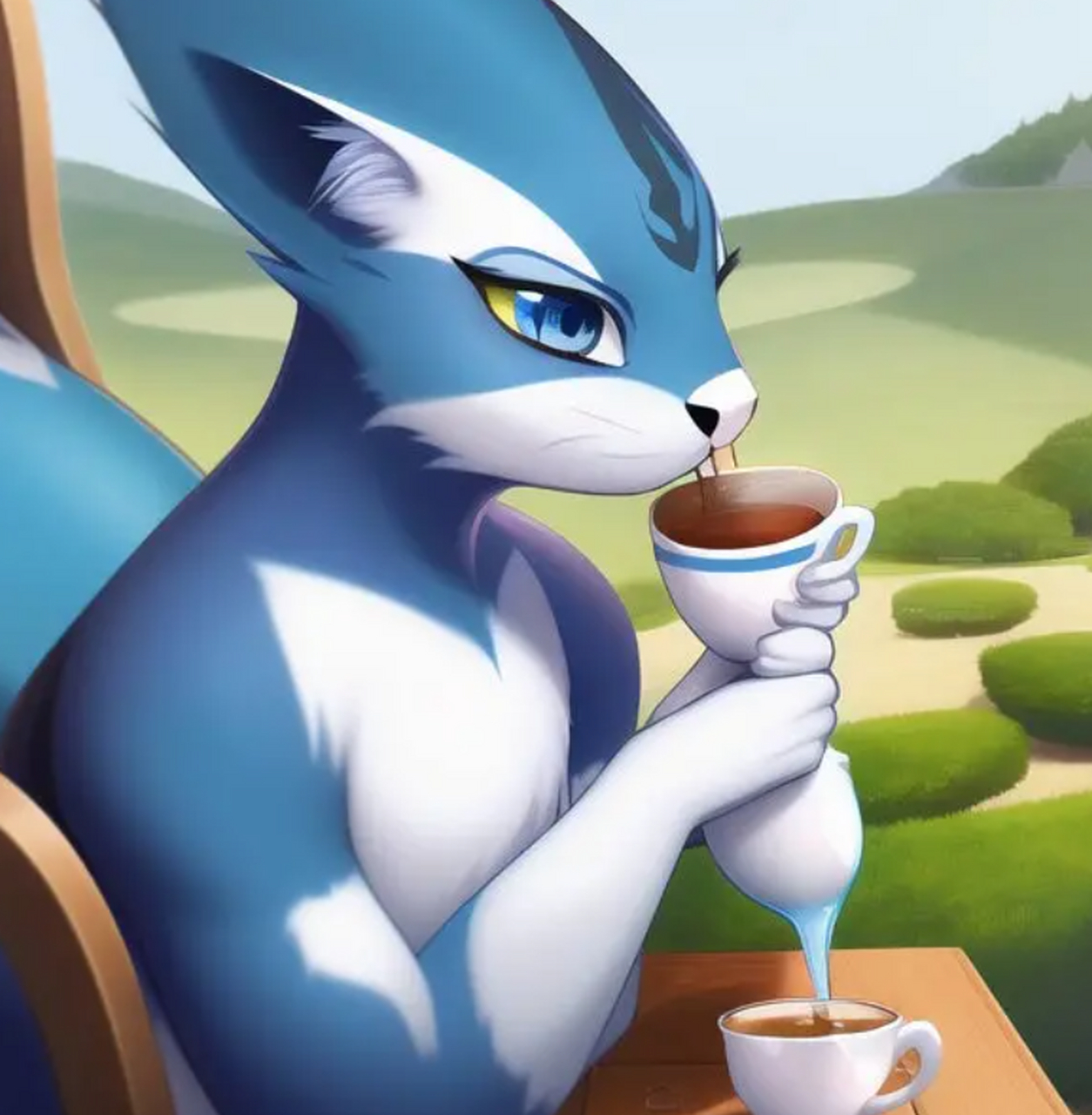 优雅喝咖啡的绅士猫#猫咪# #优雅的猫咪