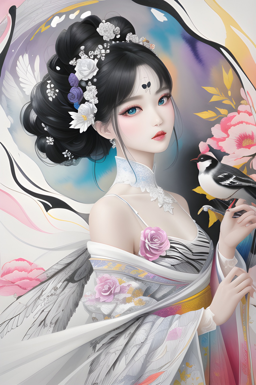 ai绘画,古风立体厚涂美女分享.#ai绘画# #ai绘画二次元