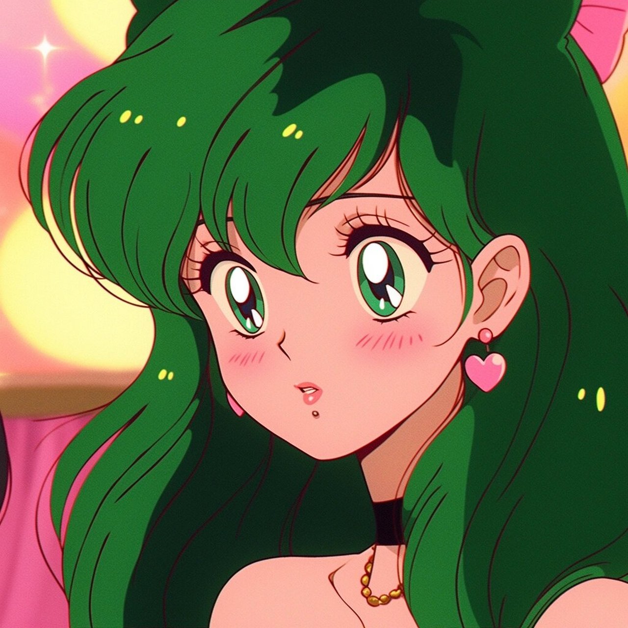 复古女孩头像4|绿色头发  时尚是一个循环,曾经的流行风格如今又重新