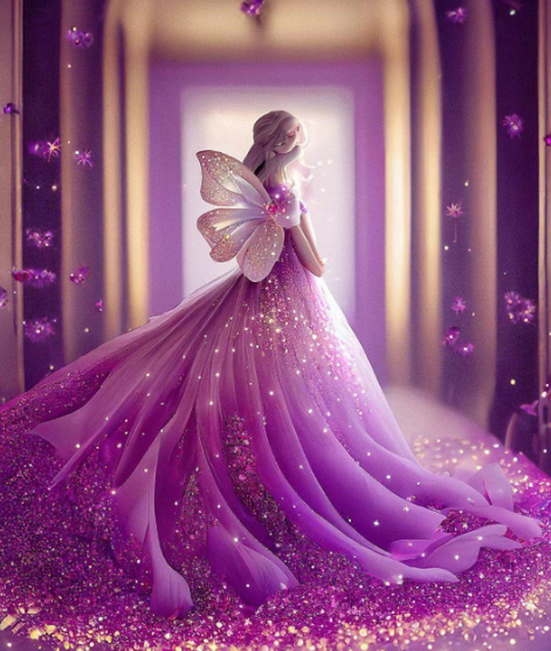 少女与蝴蝶,画面梦幻唯美浪漫.