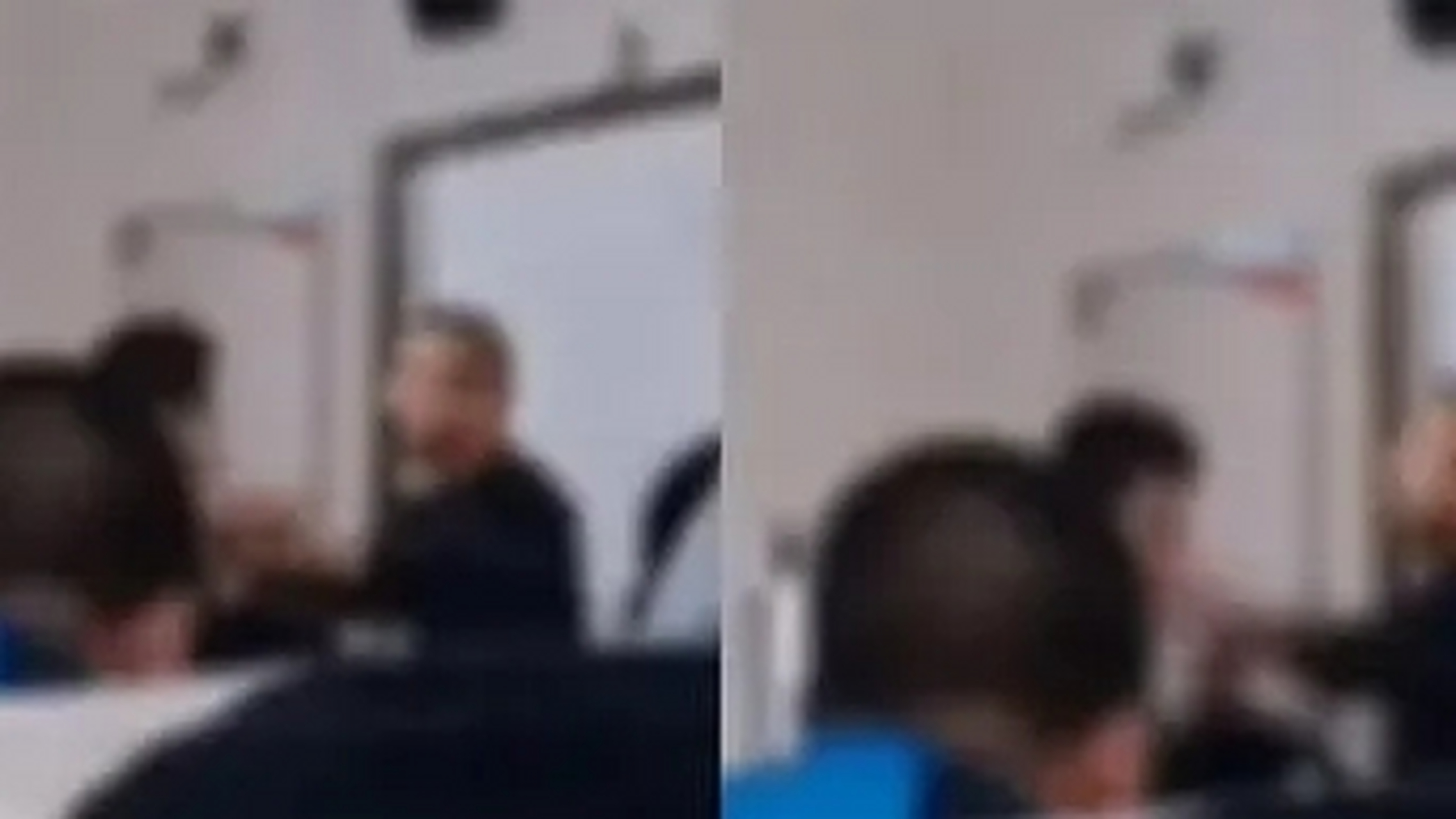 教师双手左右开弓扇学生耳光# 湖北孝感,大悟县实验中学某班教室,一