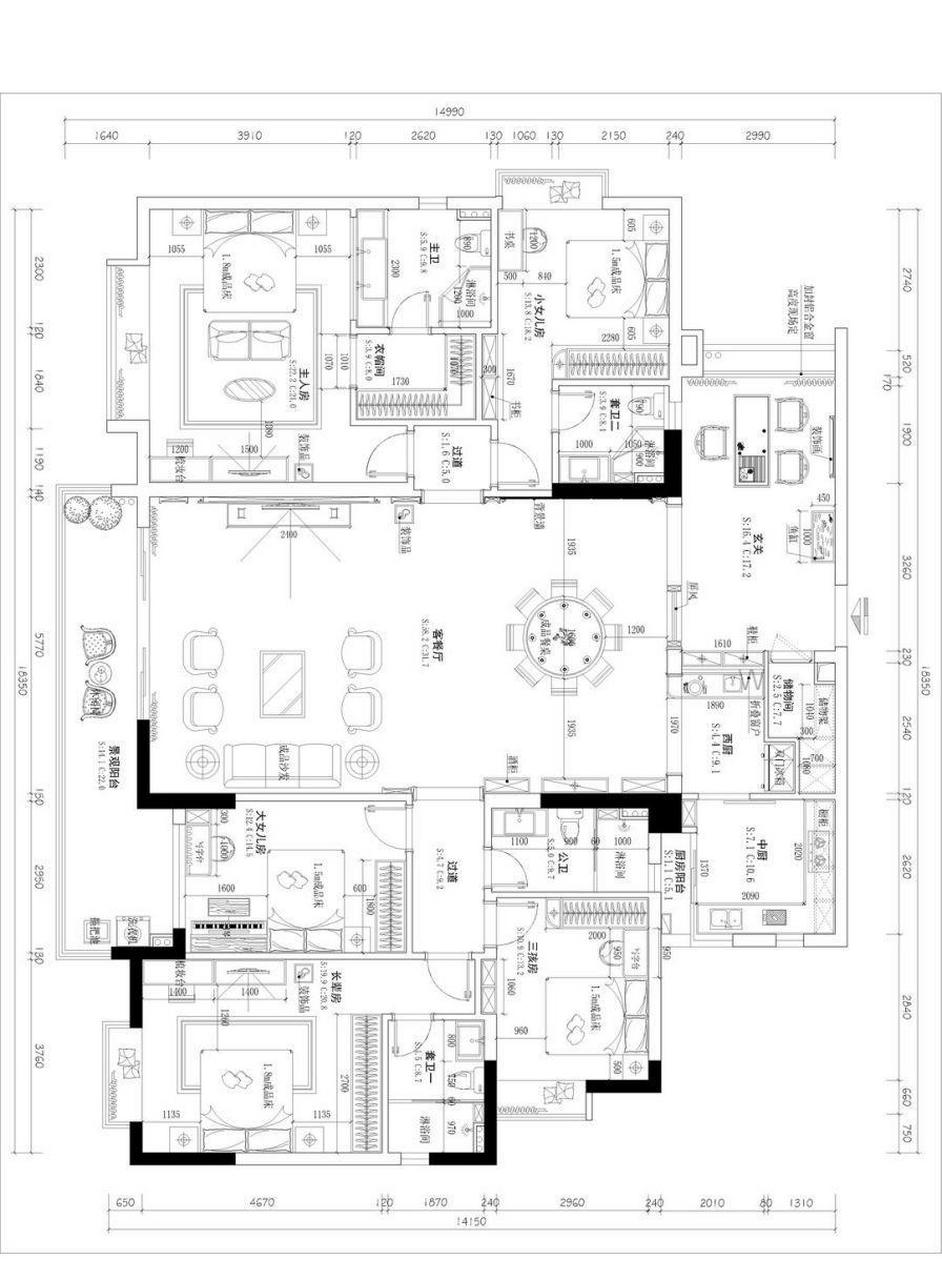 260平方米大平层户型图片