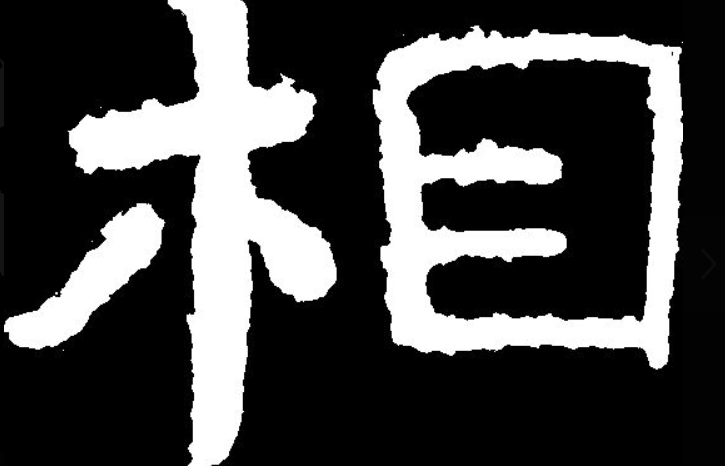 相字,一个"木",代表树木,一个"目",代表眼睛,是个会意字,表示一个人