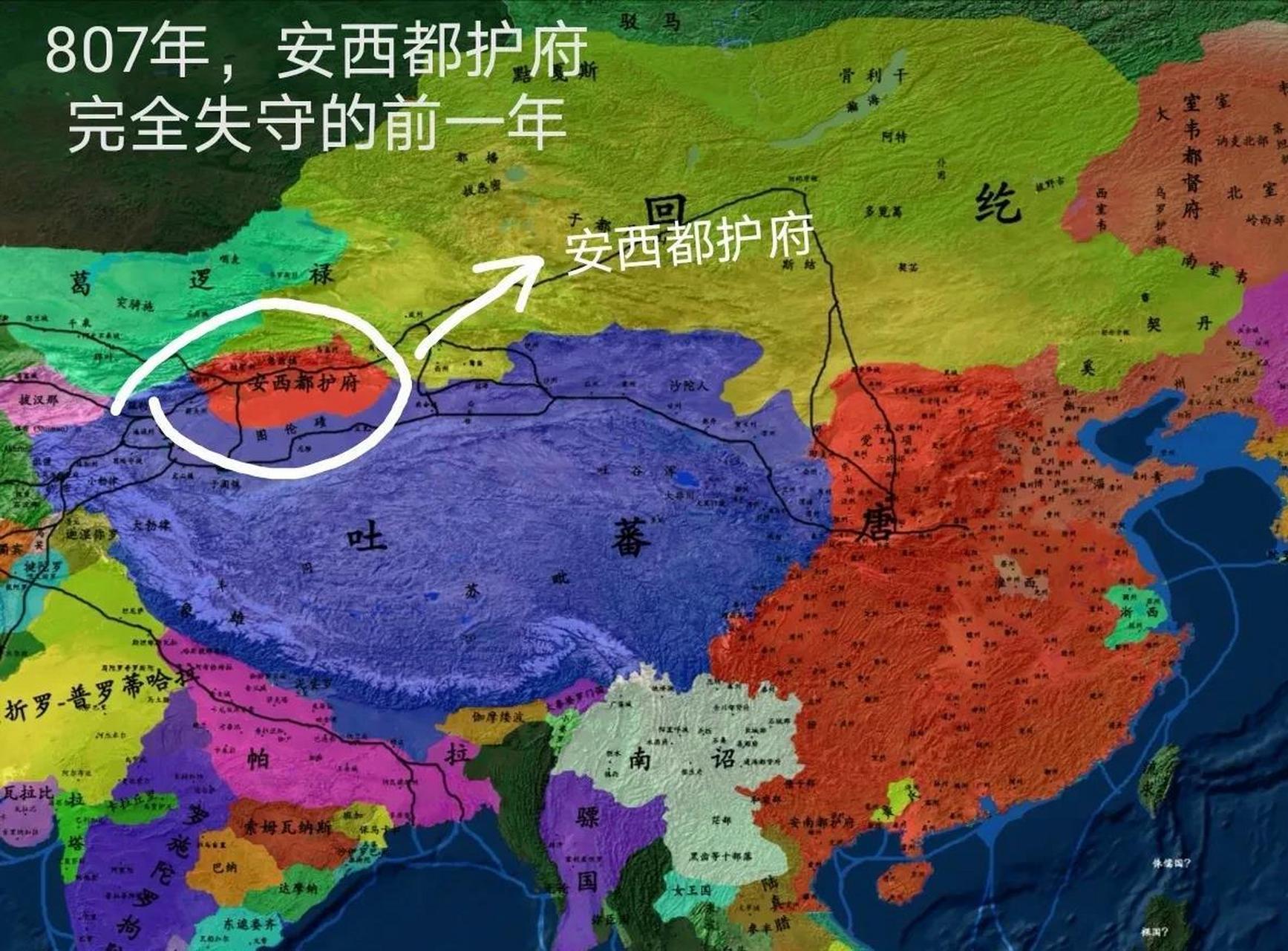 784年,唐德宗打算召回安西,北庭节度使郭昕,李元忠,将西域飞地"送"给