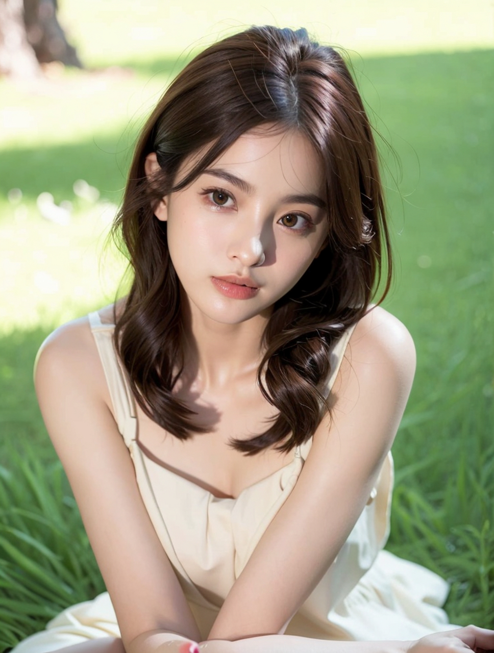 小清新美少女,草坪上清纯写真#青春美少女写真# #性感美女# #清纯甜美