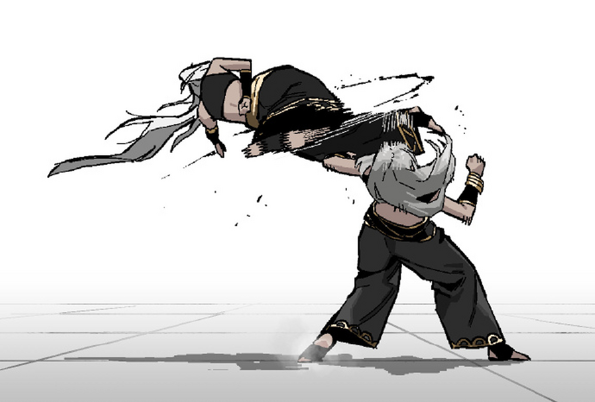 明暗清晰的打斗动态美感 动漫插画参考 gogalking 太太 #动漫插画欣赏