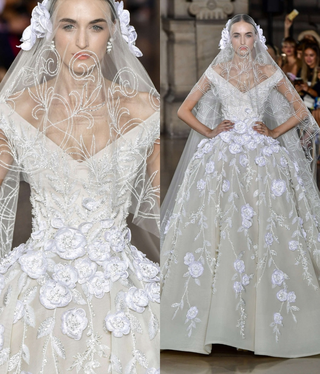 秀场礼服分享|georges hobeika 2017刺绣裙