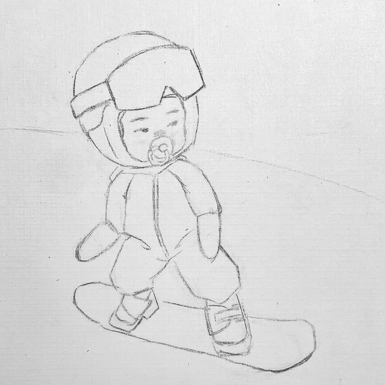 油画棒-奶嘴萌娃也来备战冬奥滑雪啦 看到一些一,二岁的小朋友在滑雪