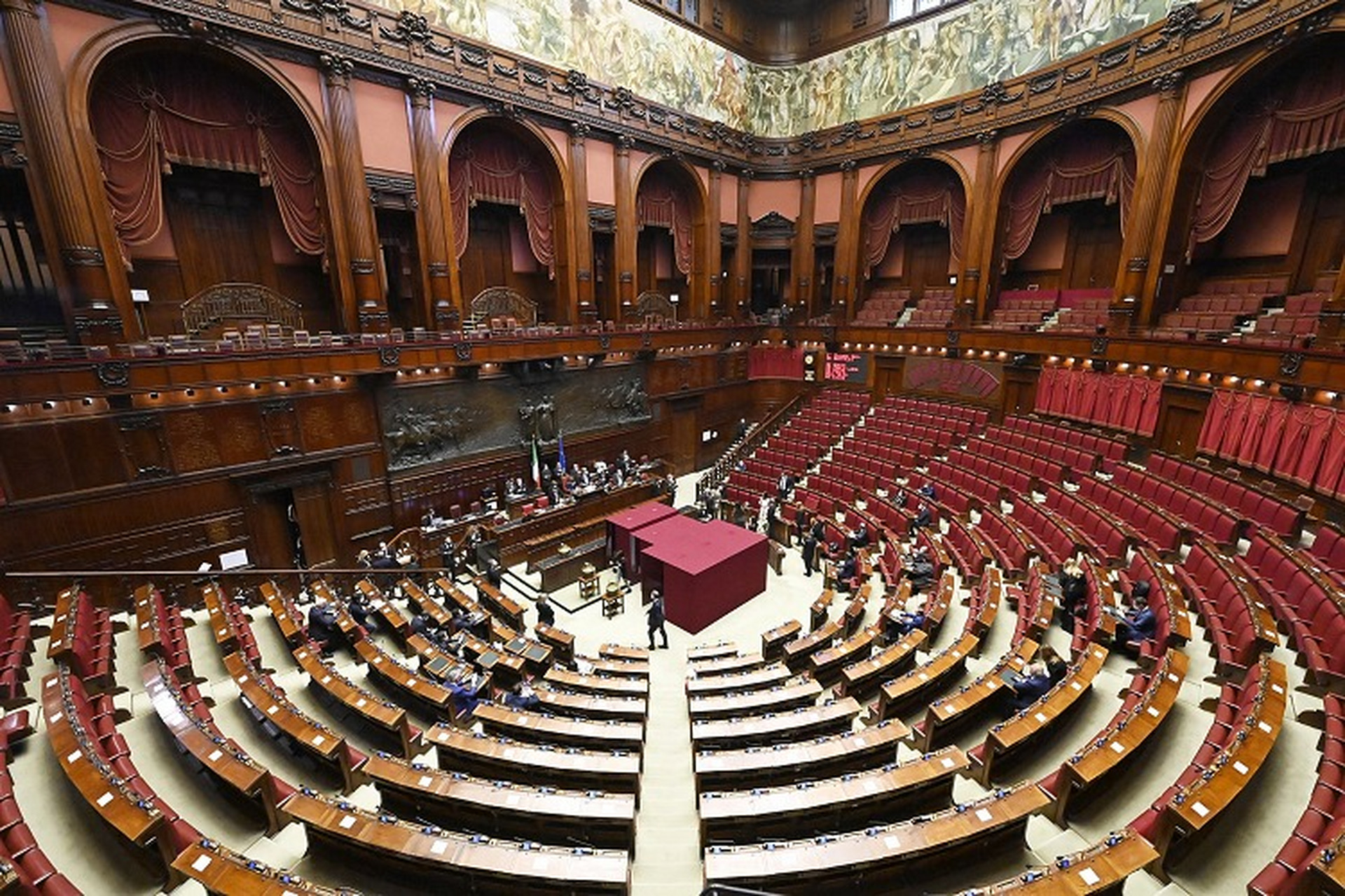 意大利总统选举僵局 意大利国会进行第三轮总统选举投票,罗马.