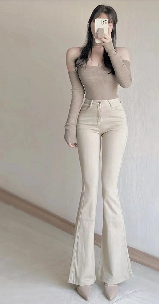 喇叭裤就是细腰的效果