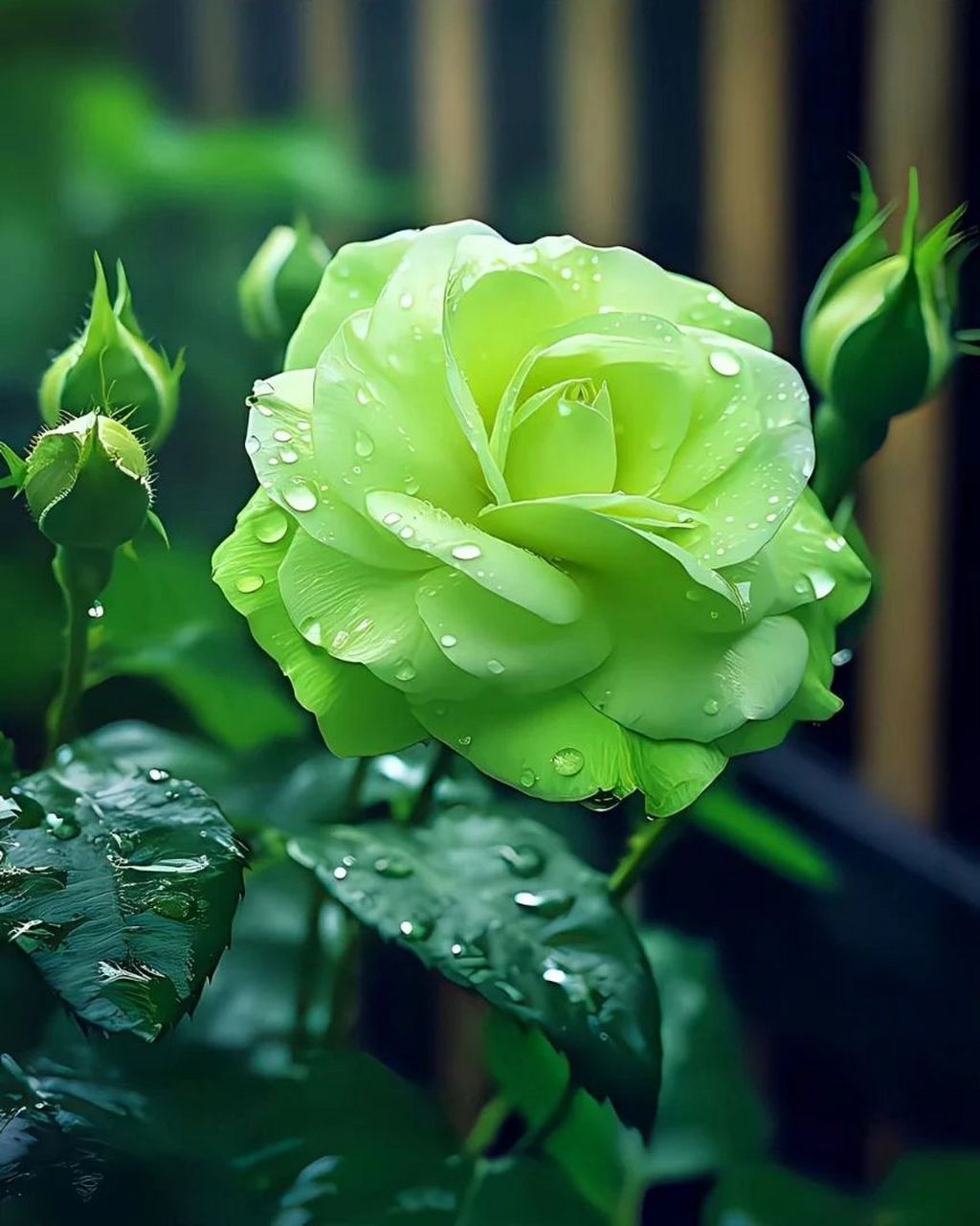 绿色玫瑰的花语是永不变老的爱. 时间也不能削弱我的爱.