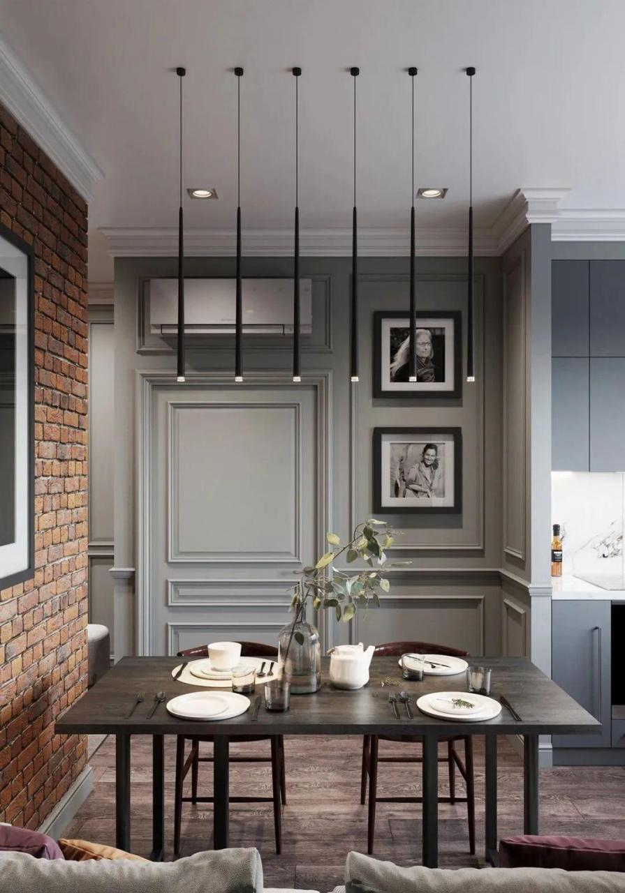 莫兰迪色系的护墙板,精心搭配色调和谐统一.