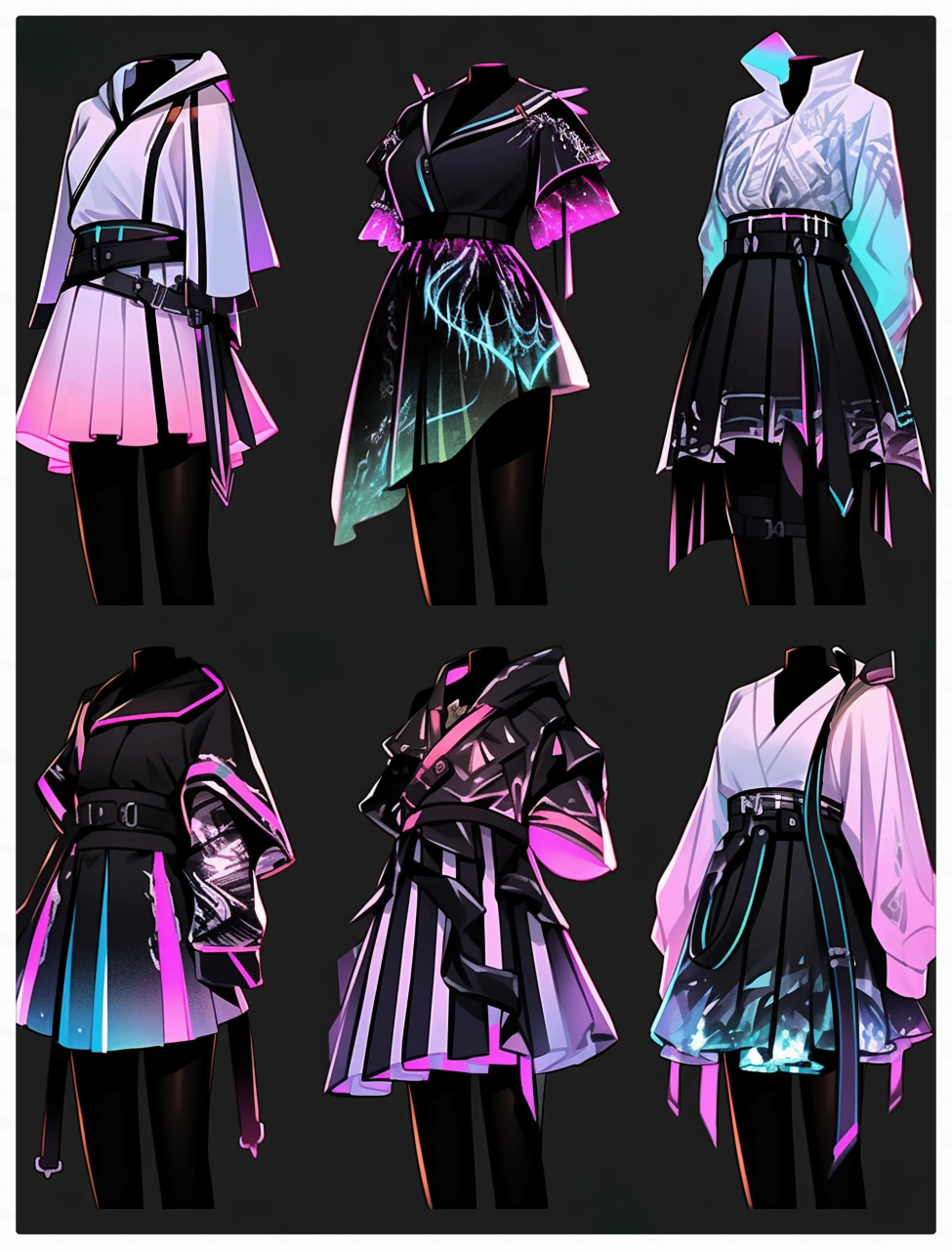 赛博朋克风系列  映入眼帘的是一系列令人惊叹的赛博朋克风格服装设计
