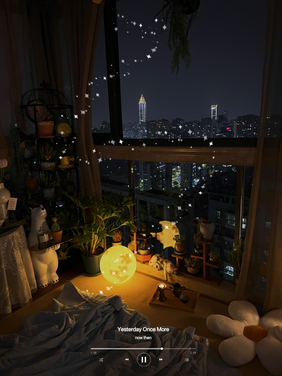 独享城市夜景,我家阳台真的又美又好睡