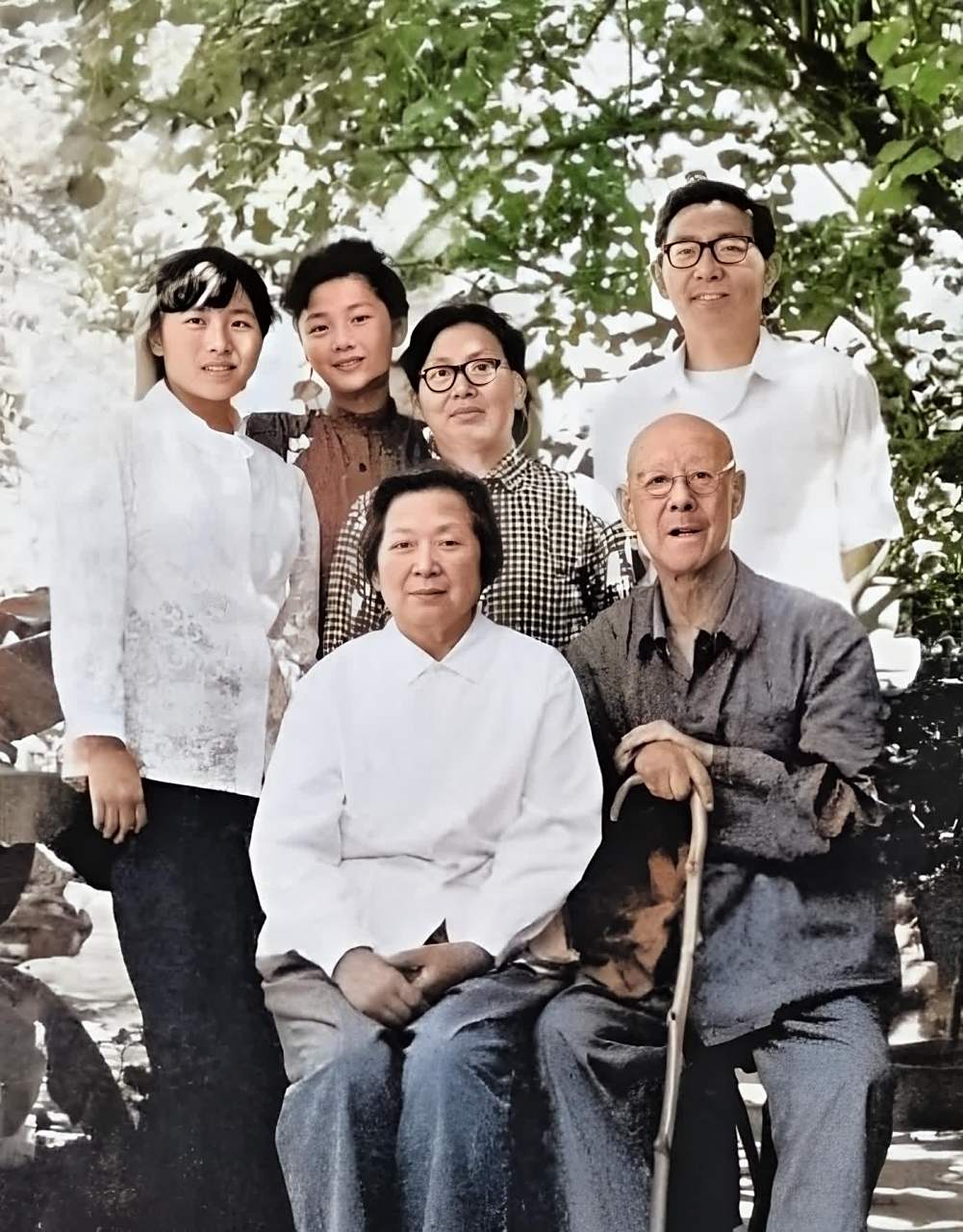 照片中的张伯驹年事已高,但精神依然很好,幸福温馨则住在家里.