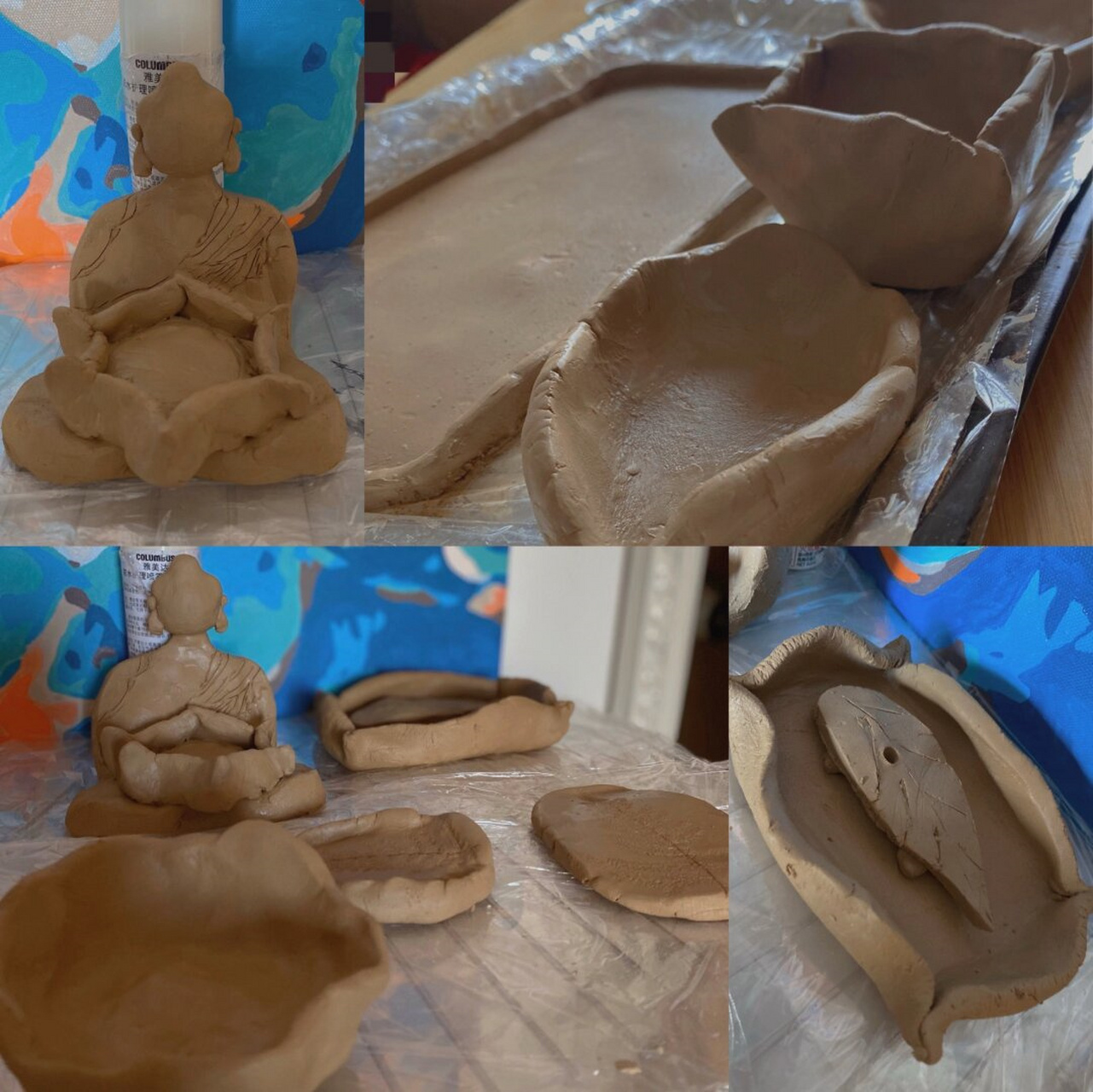 书法小友自制手工陶泥  质朴减压的制作过程  90现在,我将与大家