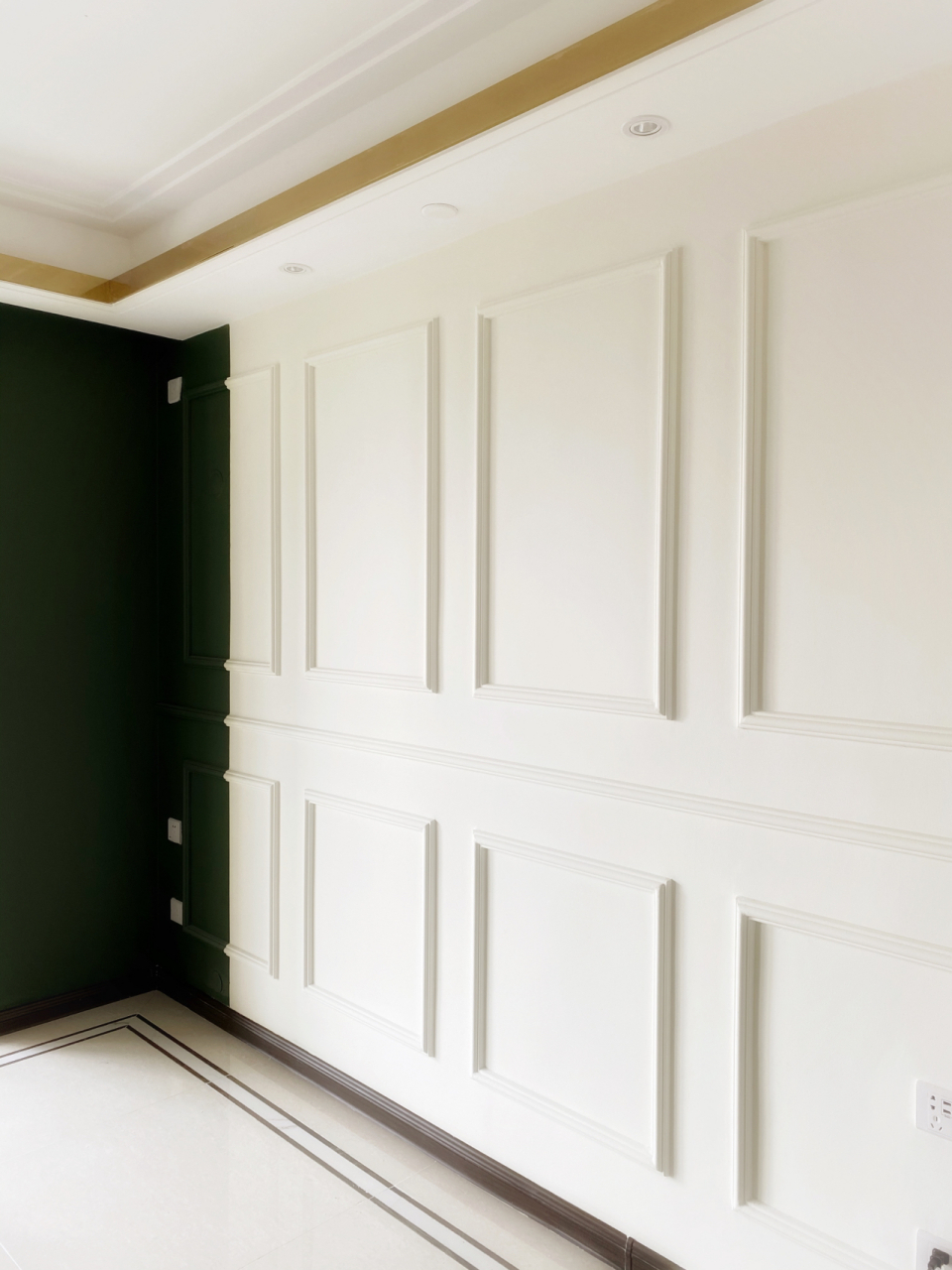 2个法式石膏线背景墙仅900元,附设计图自取 我家的石膏线背景墙是我