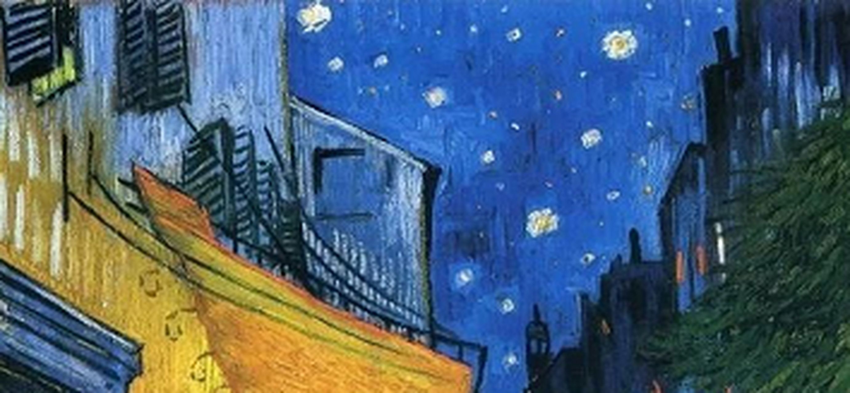 走进梵高-《夜晚露天咖啡座》 名称:《夜晚露天咖啡座》 时间:1888