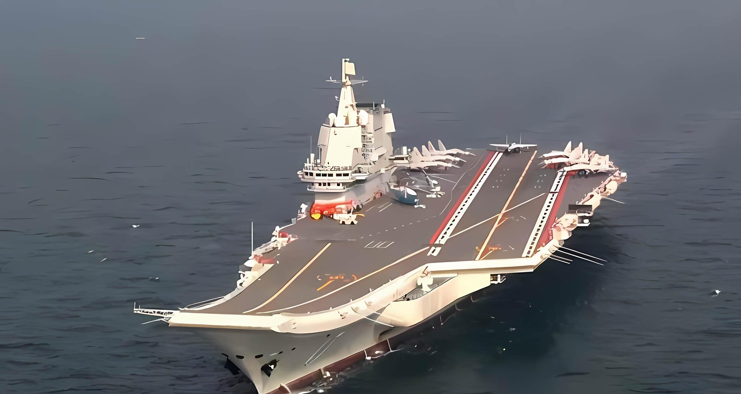 山东舰是中国制造的第一艘国产航母.