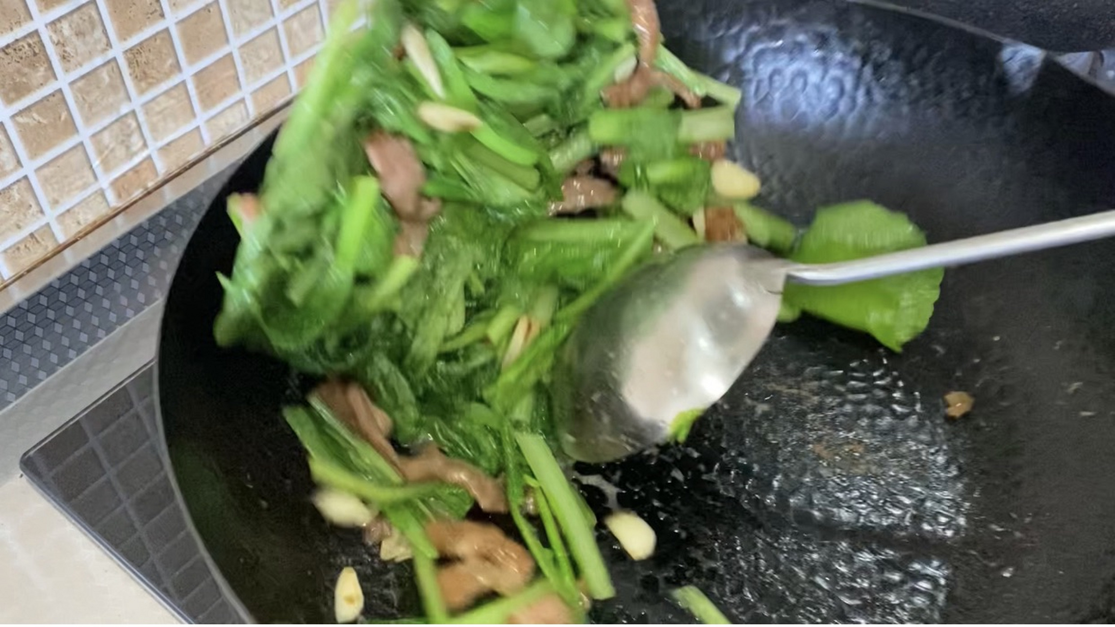 小白菜炒肉片图片