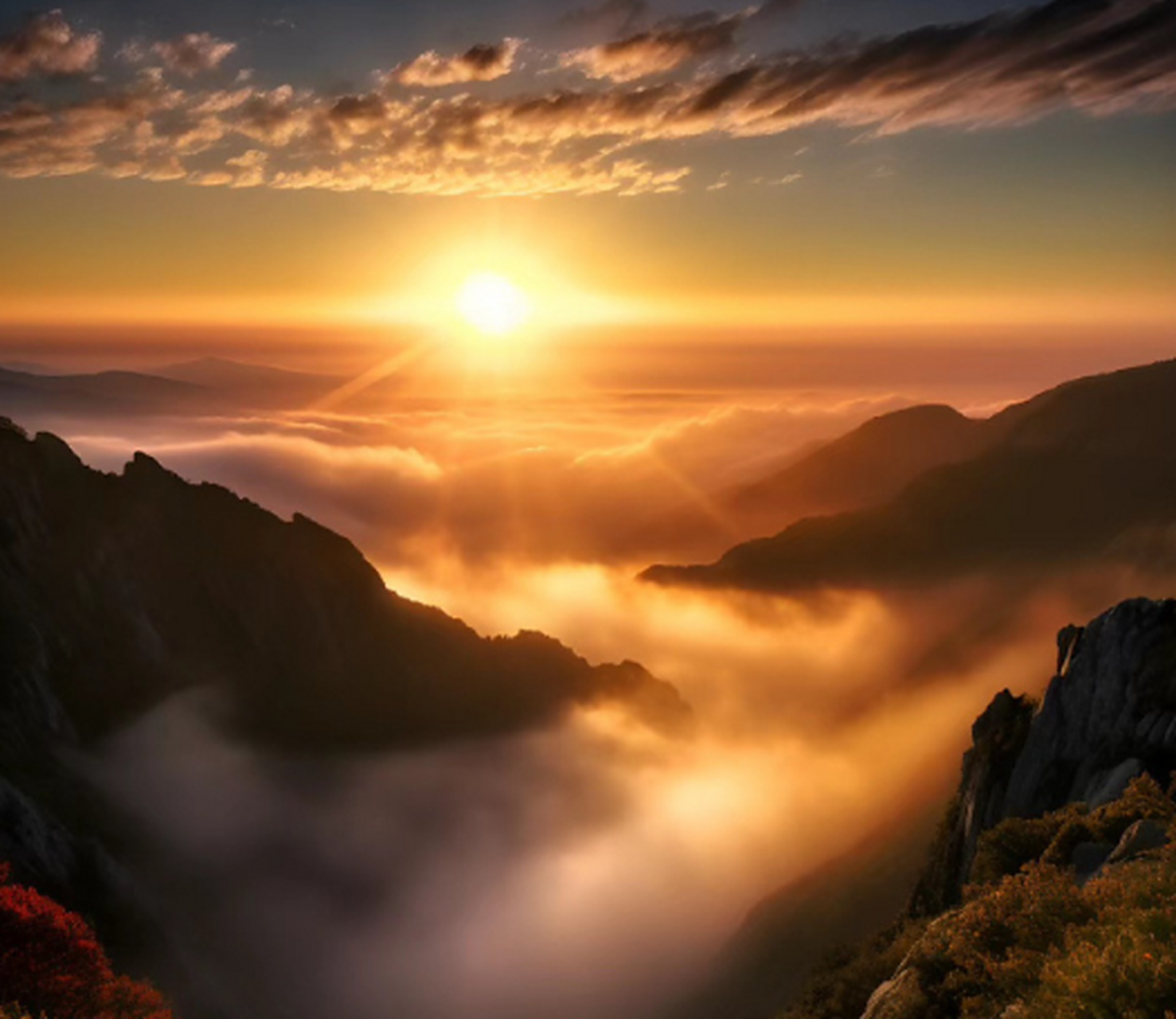 红日一轮出远际,霞光万丈照神州. 67#美景# #霞光