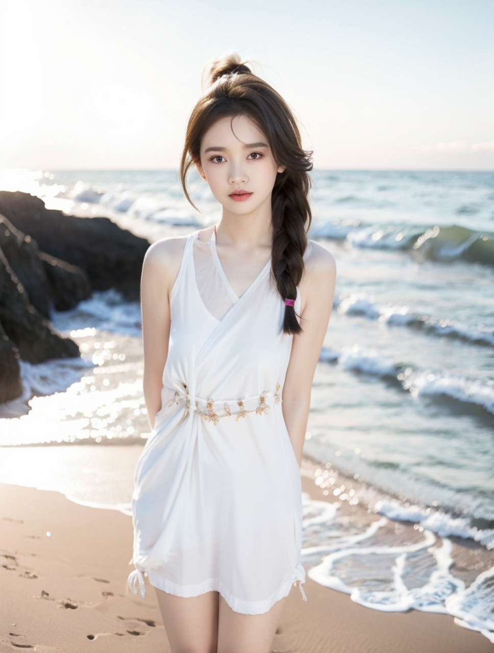 清纯绝色美女海边写真照片 #美女# #养眼美女# #清纯美少女