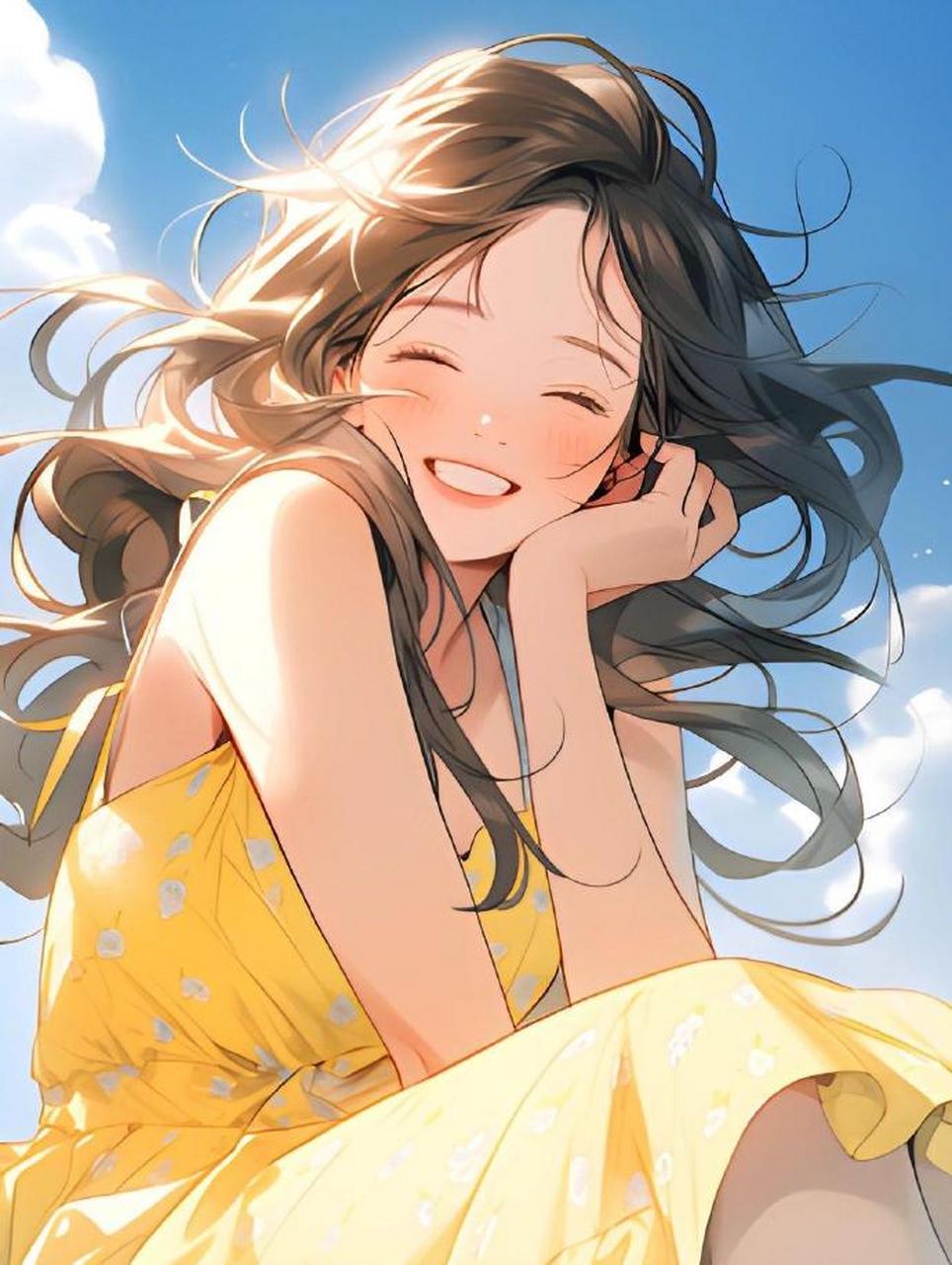 笑容治愈甜美少女头像