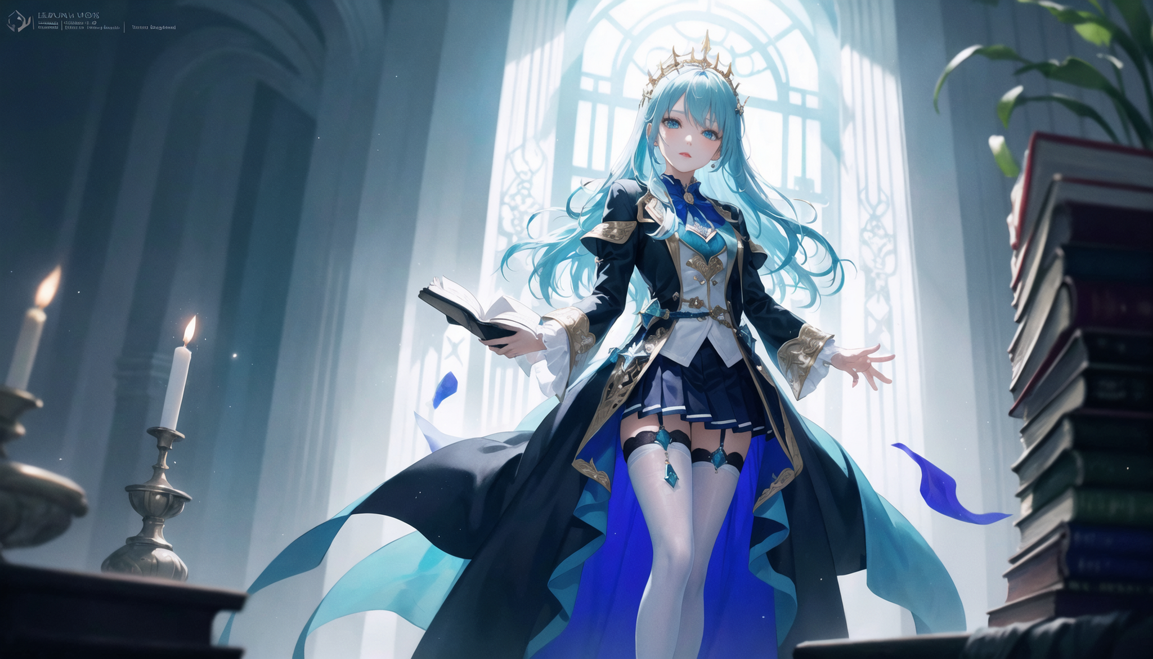 动漫壁纸##ai绘画#图书馆的魔法少女(横版2k)(一),喜欢的就下载成为