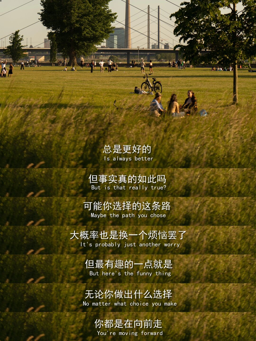 人生建议:不要回头.  不要过于留恋那些没有选择的路.