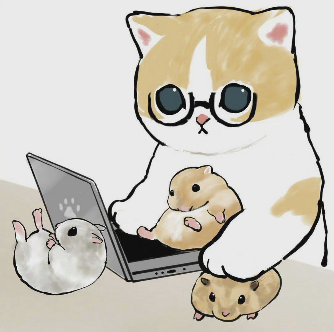 加油!打工喵~ cr:插画家mofu_sand的猫咪日常系列