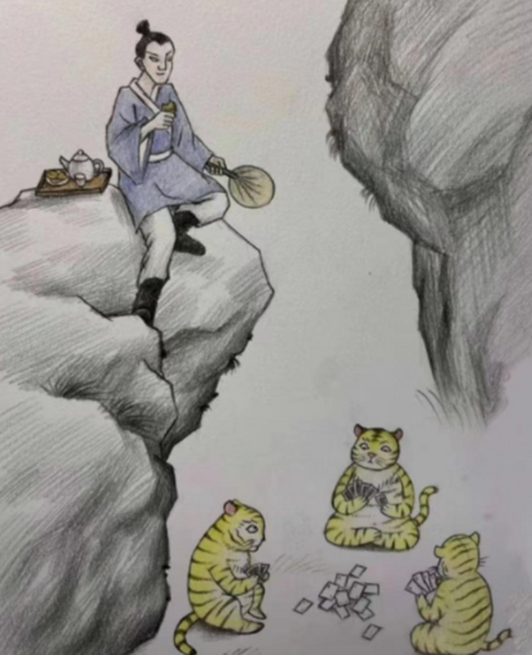 坐山观虎斗原图,值老鼻子钱了