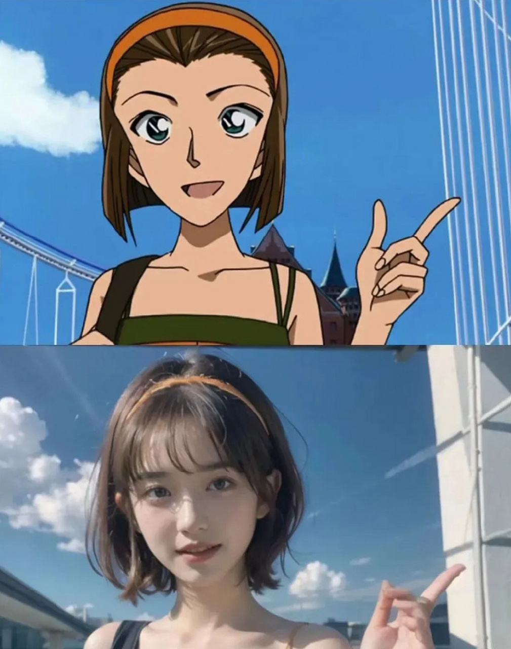 名侦探柯南角色ai还原 小兰颜值倒是很高 但这发型 感觉ai是尽力了的