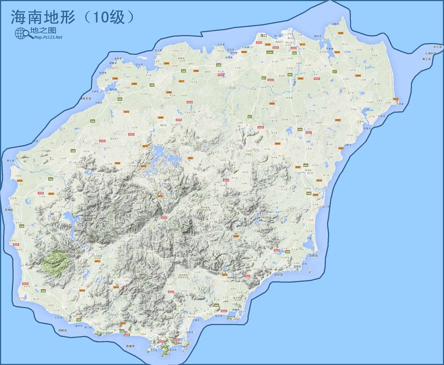 海南地形图